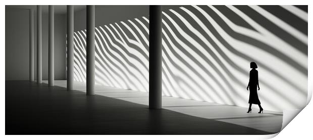 Mystical Shadows Intriguing shadows - abstract background compos Print by Erik Lattwein