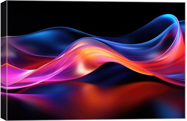 Neon Glow Abstraction Abstract design - abstract background comp Canvas Print by Erik Lattwein