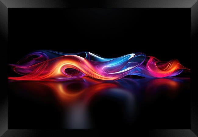 Neon Glow Abstraction Abstract design - abstract background comp Framed Print by Erik Lattwein