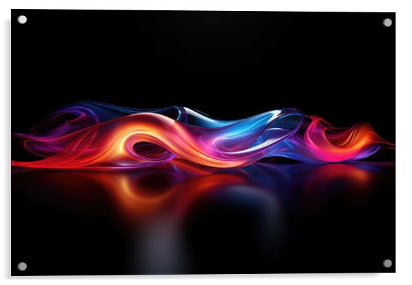 Neon Glow Abstraction Abstract design - abstract background comp Acrylic by Erik Lattwein