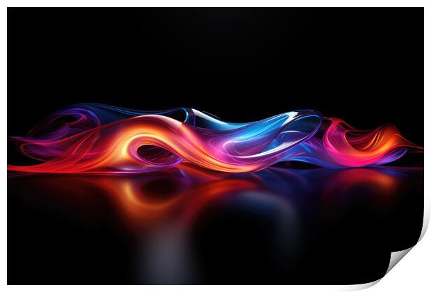 Neon Glow Abstraction Abstract design - abstract background comp Print by Erik Lattwein