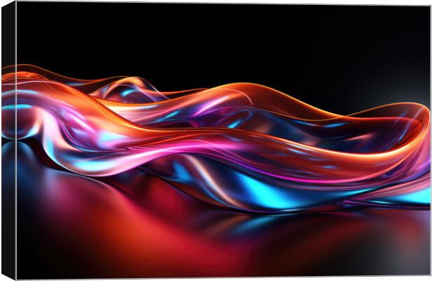 Neon Glow Abstraction Abstract design - abstract background comp Canvas Print by Erik Lattwein