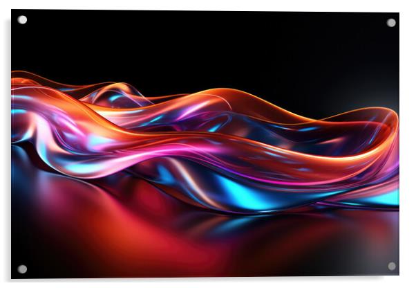 Neon Glow Abstraction Abstract design - abstract background comp Acrylic by Erik Lattwein