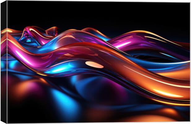 Neon Glow Euphoria Abstract design - abstract background composi Canvas Print by Erik Lattwein