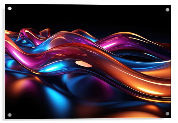 Neon Glow Euphoria Abstract design - abstract background composi Acrylic by Erik Lattwein