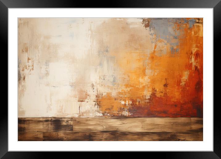 Rustic Palette Strokes Minimalistic - abstract background compos Framed Mounted Print by Erik Lattwein