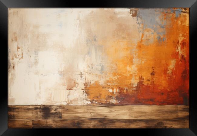 Rustic Palette Strokes Minimalistic - abstract background compos Framed Print by Erik Lattwein