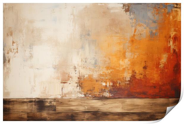 Rustic Palette Strokes Minimalistic - abstract background compos Print by Erik Lattwein