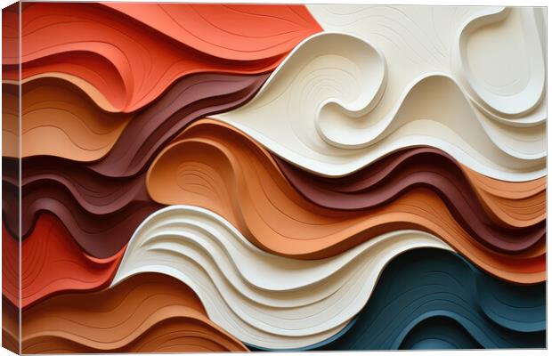 Sculpted Simplicity Minimalist abstract patterns - abstract back Canvas Print by Erik Lattwein