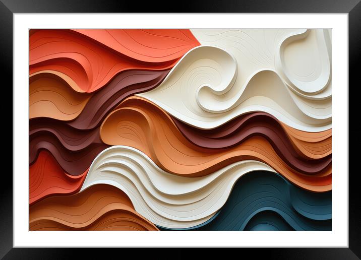 Sculpted Simplicity Minimalist abstract patterns - abstract back Framed Mounted Print by Erik Lattwein