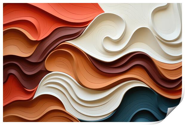 Sculpted Simplicity Minimalist abstract patterns - abstract back Print by Erik Lattwein