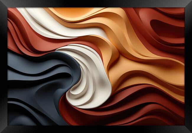 Sculpted Simplicity Minimalist abstract patterns - abstract back Framed Print by Erik Lattwein