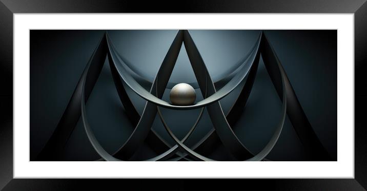 Sculpted Symmetry Minimalist abstract - abstract background comp Framed Mounted Print by Erik Lattwein