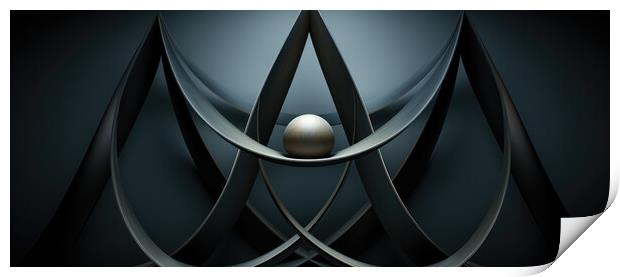 Sculpted Symmetry Minimalist abstract - abstract background comp Print by Erik Lattwein