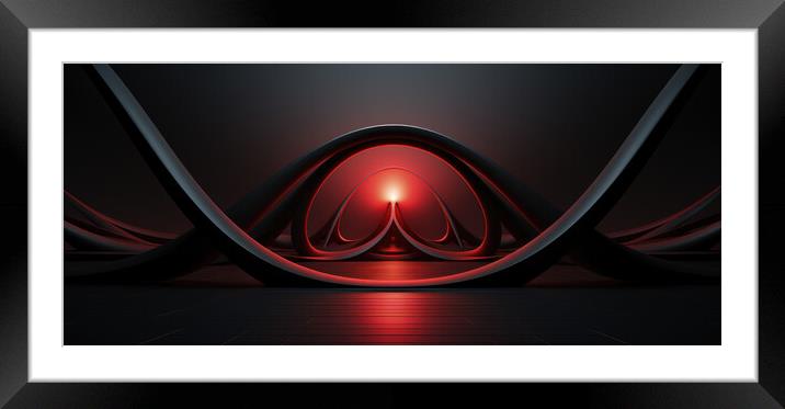 Sculpted Symmetry Minimalistic abstract - abstract background co Framed Mounted Print by Erik Lattwein