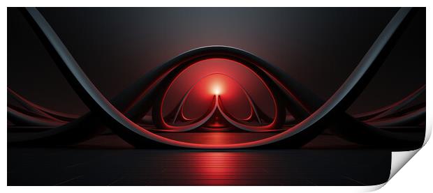 Sculpted Symmetry Minimalistic abstract - abstract background co Print by Erik Lattwein