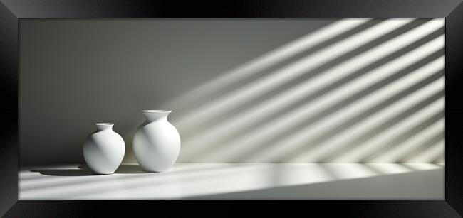 Sculptural Shadows Shadows - abstract background composition Framed Print by Erik Lattwein