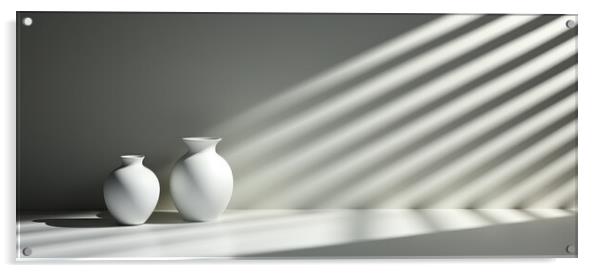 Sculptural Shadows Shadows - abstract background composition Acrylic by Erik Lattwein