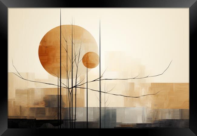 Soothing Linear Abstraction Minimalist linear designs - abstract Framed Print by Erik Lattwein