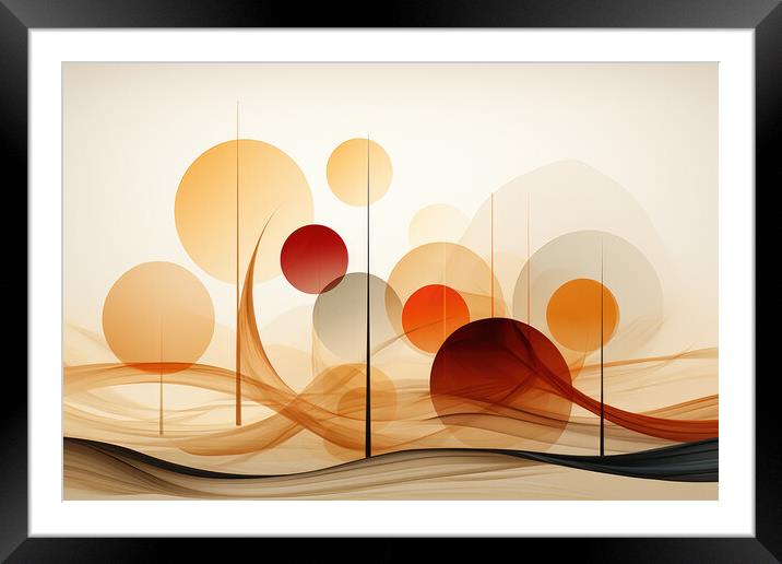 Soothing Linear Abstraction Minimalist linear designs - abstract Framed Mounted Print by Erik Lattwein
