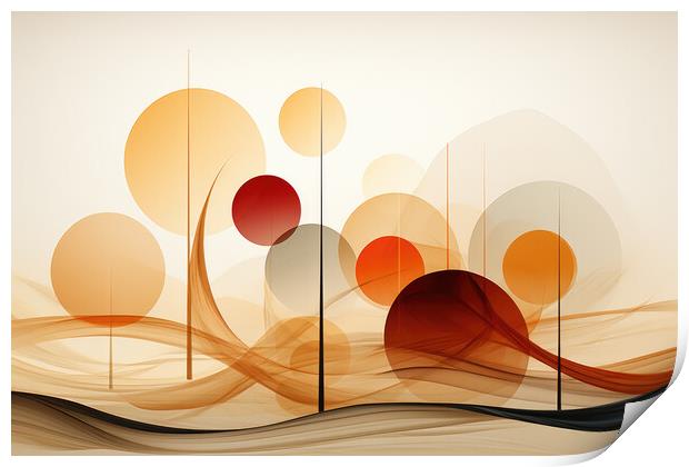Soothing Linear Abstraction Minimalist linear designs - abstract Print by Erik Lattwein