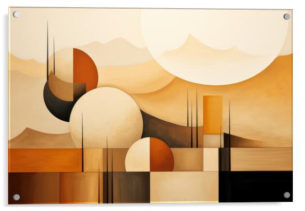 Subtle Geometric Tranquility Minimalistic abstract - abstract ba Acrylic by Erik Lattwein
