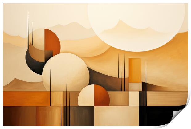 Subtle Geometric Tranquility Minimalistic abstract - abstract ba Print by Erik Lattwein