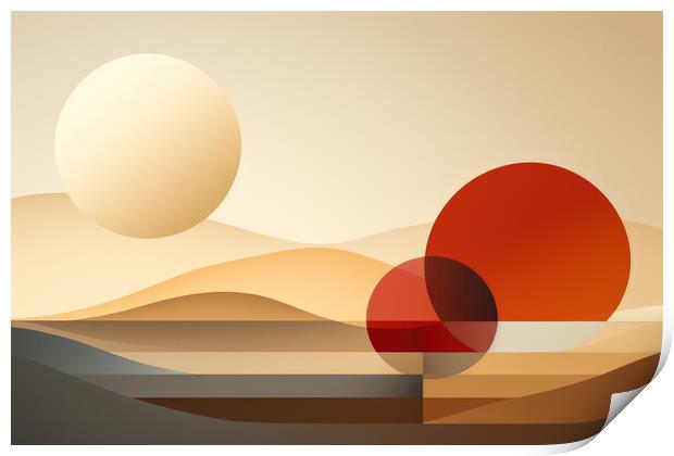 Subtle Geometric Tranquility Minimalistic abstract - abstract ba Print by Erik Lattwein