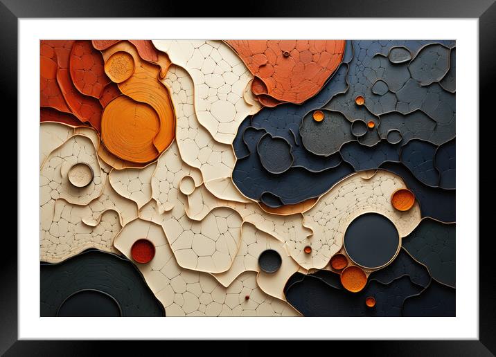 Textured Modernism Abstract artwork - abstract background compos Framed Mounted Print by Erik Lattwein