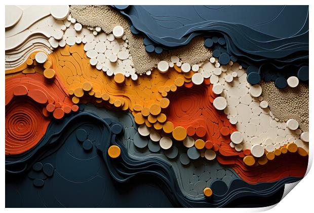 Textured Modernism Abstract artwork - abstract background compos Print by Erik Lattwein