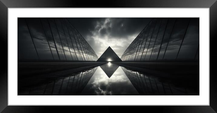 Textured Symmetrical Landscape Abstract patterns - abstract back Framed Mounted Print by Erik Lattwein