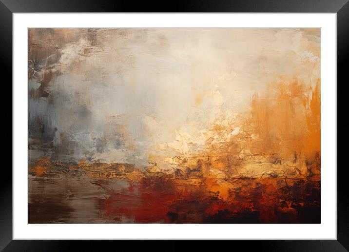 Textured Tranquility Gentle textures and warm hues - abstract ba Framed Mounted Print by Erik Lattwein