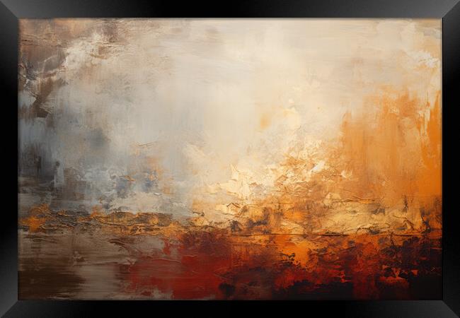 Textured Tranquility Gentle textures and warm hues - abstract ba Framed Print by Erik Lattwein