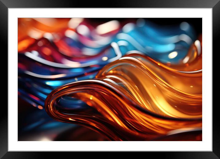 Translucent Glass Abstraction - abstract background composition Framed Mounted Print by Erik Lattwein