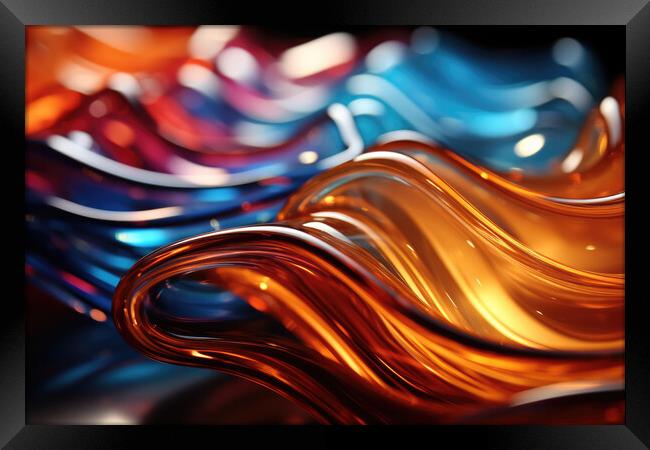 Translucent Glass Abstraction - abstract background composition Framed Print by Erik Lattwein