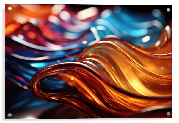 Translucent Glass Abstraction - abstract background composition Acrylic by Erik Lattwein