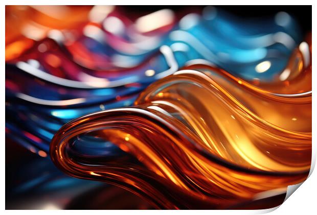 Translucent Glass Abstraction - abstract background composition Print by Erik Lattwein