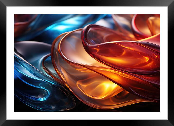 Translucent Glass Symphony Abstract glass patterns - abstract ba Framed Mounted Print by Erik Lattwein