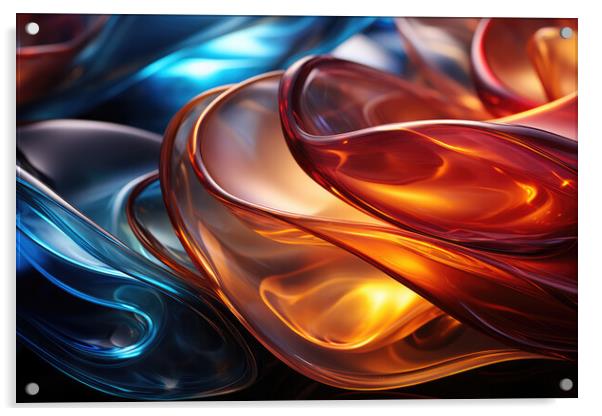 Translucent Glass Symphony Abstract glass patterns - abstract ba Acrylic by Erik Lattwein