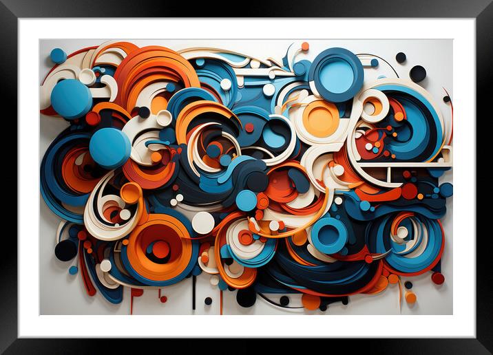 Urban Graffiti Fusion Abstract patterns - abstract background co Framed Mounted Print by Erik Lattwein
