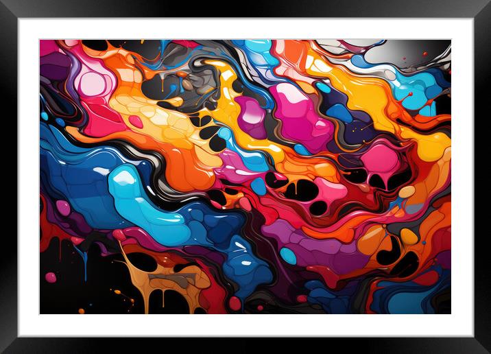 Urban Graffiti Vibes Abstract patterns - abstract background com Framed Mounted Print by Erik Lattwein