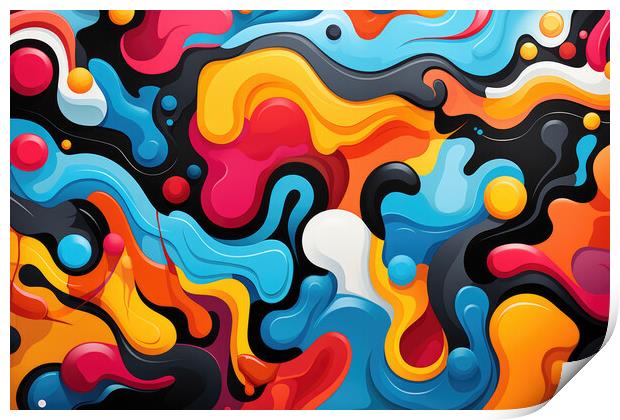 Urban Graffiti Vibes Abstract patterns - abstract background com Print by Erik Lattwein