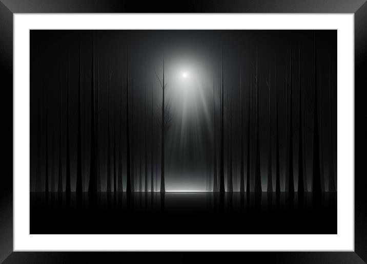 Whispered Linear Abstraction Delicate linear designs - abstract  Framed Mounted Print by Erik Lattwein