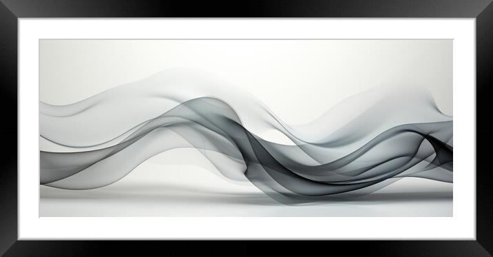 Whispered Linear Elegance Delicate linear designs - abstract bac Framed Mounted Print by Erik Lattwein