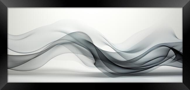 Whispered Linear Elegance Delicate linear designs - abstract bac Framed Print by Erik Lattwein