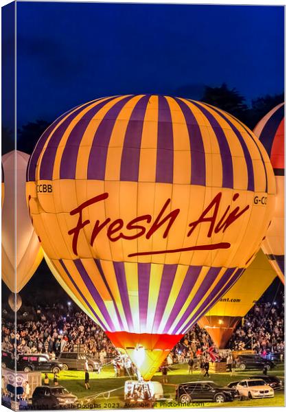 Enchanted Nightglow: Bristol's Air Balloon Fiesta Canvas Print by Keith Douglas