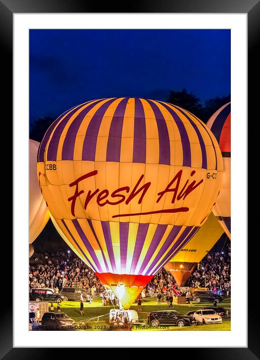 Enchanted Nightglow: Bristol's Air Balloon Fiesta Framed Mounted Print by Keith Douglas