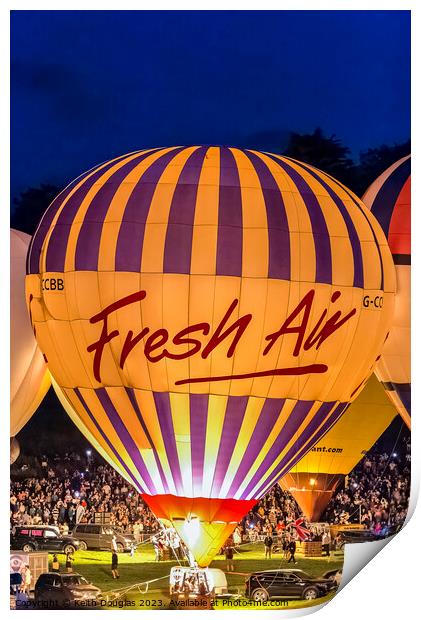 Enchanted Nightglow: Bristol's Air Balloon Fiesta Print by Keith Douglas