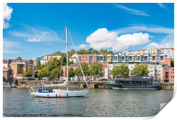 Boat in Bristol Floating Harbour Print by Keith Douglas