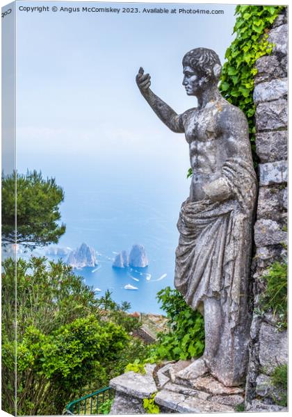 Watching over the Bay of Naples, Island of Capri Canvas Print by Angus McComiskey